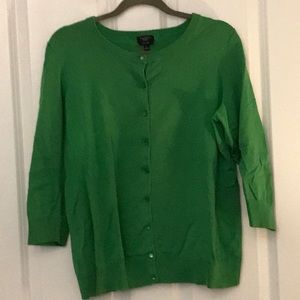 Talbots X spring green 3/4 sleeve cardigan